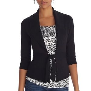 White House Black Market Front Tie Cardigan 3/4 Sleeves - Size L